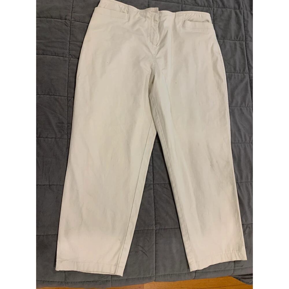 J. Jill Chino Beige Stretch Cropped Pants Women’s Size 18 Straight Leg